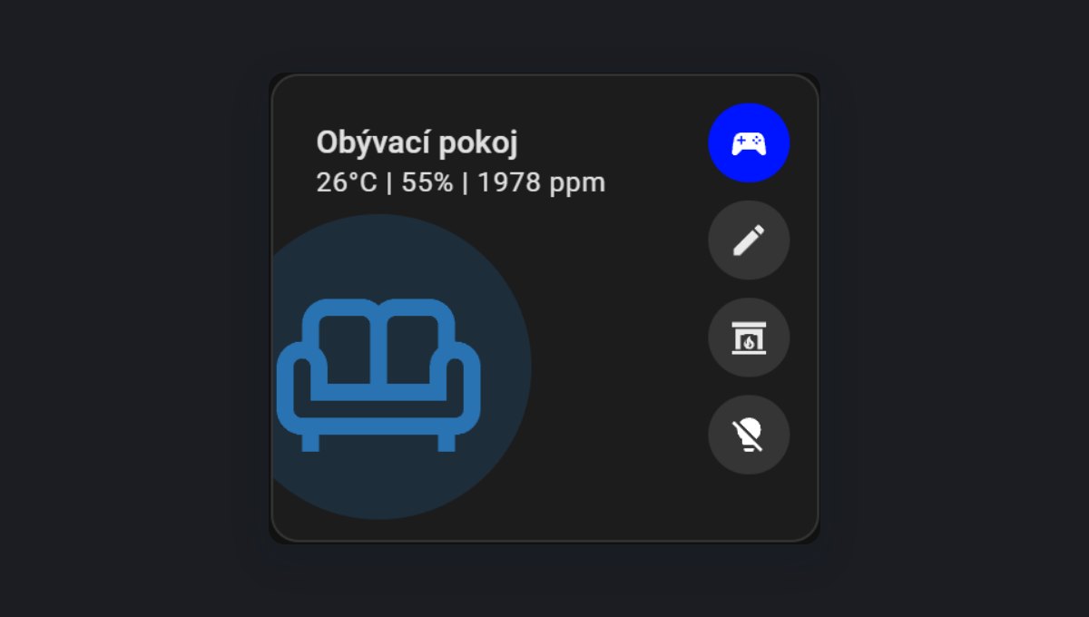 Karta místnosti s rychlými tlačítky