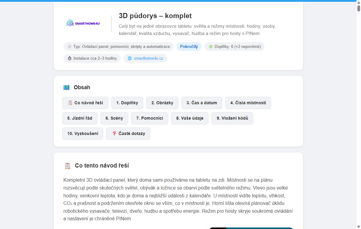 Ukázka návodu 3D půdorys – komplet