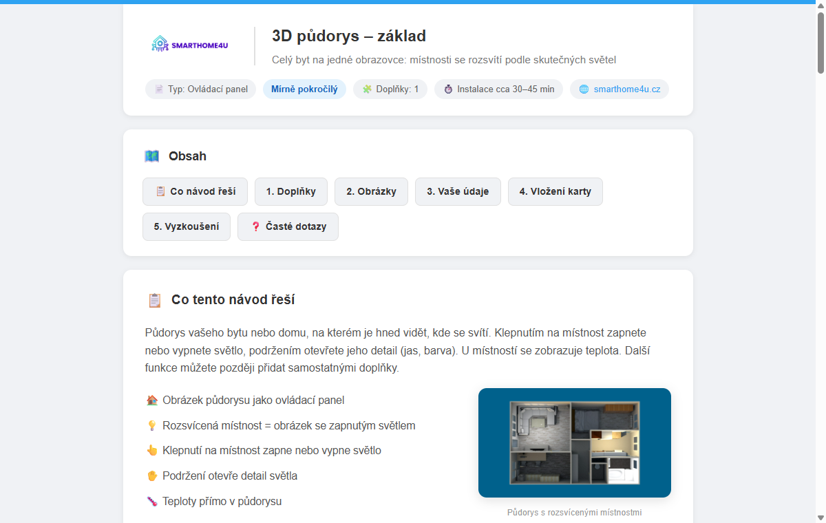 Ukázka návodu 3D půdorys – základ